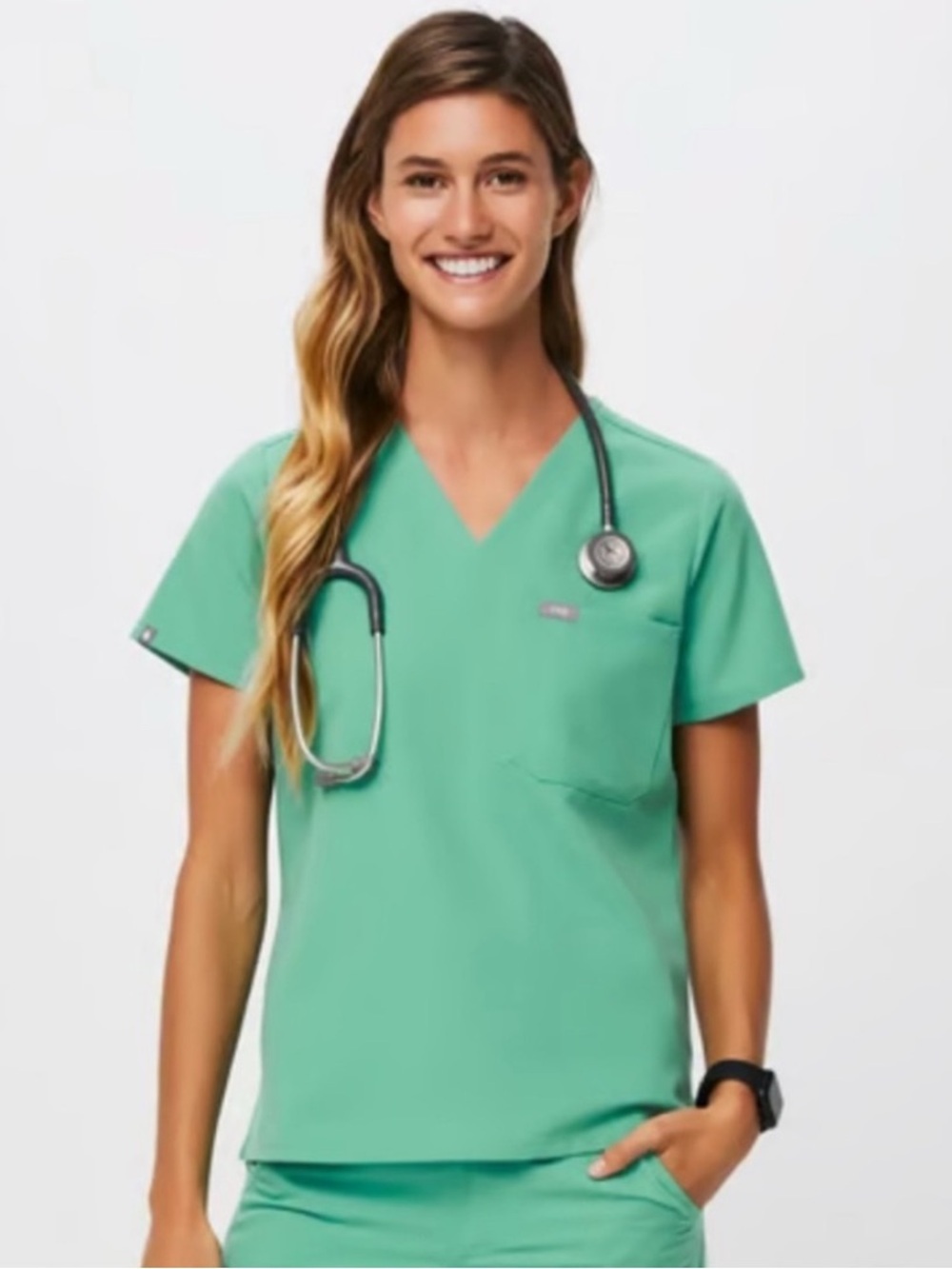 FIGS Women’s Catarina One-Pocket Top - Surgical Green- Size XS - NWT